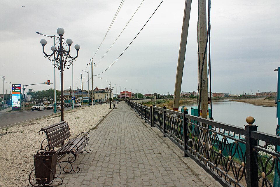 Riverfront promenade on the Syr Darya in Kyzylorda, Kazakhstan